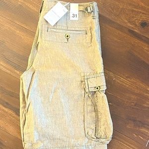 Men’s NEW W/Tag GAP Cargo Shorts Washable Linen Size 31 Army Green